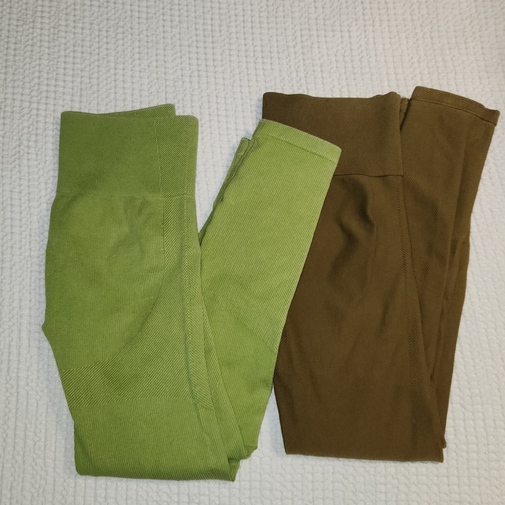 Green and Brown Leggings Set